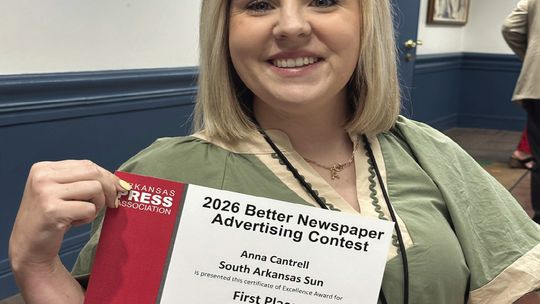 Anna Cantrell Wins Best Real Estate Ad Award for the South Arkansas Sun