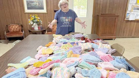 Hampton/Faustina Methodist Churches Prayer Shawl and Tuesday Ministries Celebrate Irma Sneed for making over 800 Children’s Hats