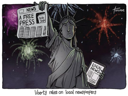 America started as local news. Local newspapers delivered it.
