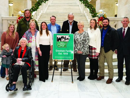 Governor Sanders Inducts Calhoun County 2025 Farm Family Gresham Family Farms into the Arkansas Century Farm Program