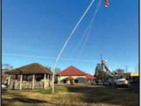 New Flag Pole Set, Storm Damaged