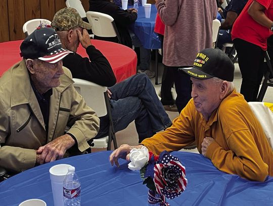 Two "Greatest Generation" Battleship Gunners from WWII at Veterans Day Observance